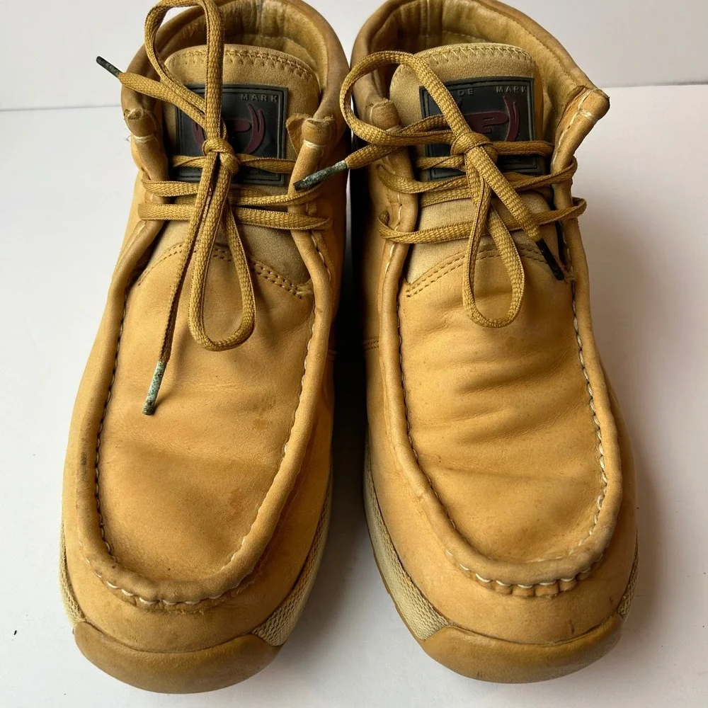 Phat Farm Moc Toe Boots Mens 10.5 Tan Leather Mid Top Chukka Street Work PF0019M